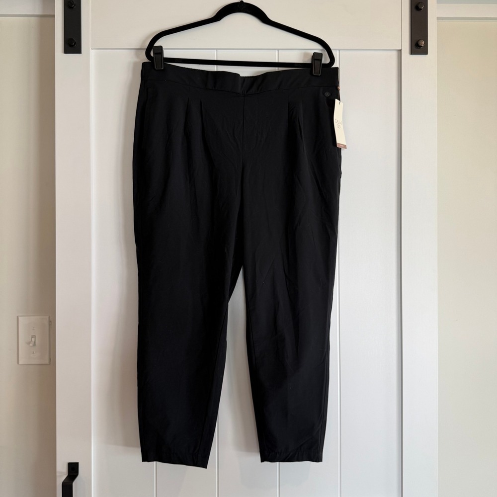 NWT CALIA Womens XXL Pleated Pant‎ Journey Collection Mid Rise Black